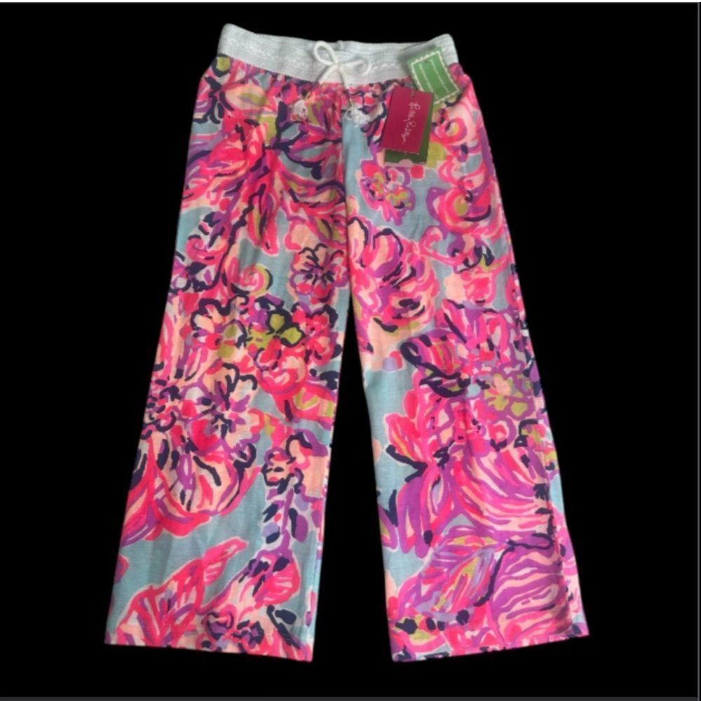 NWT! Lilly Pulitzer Girls Little Beach Pant Serene Blue Big Escapade Sz Small‎